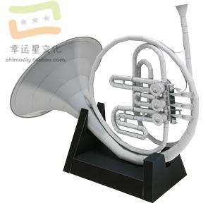 Musical Instrument Horn - Музыкальный инструмент, рог, 3d бумажная модель,