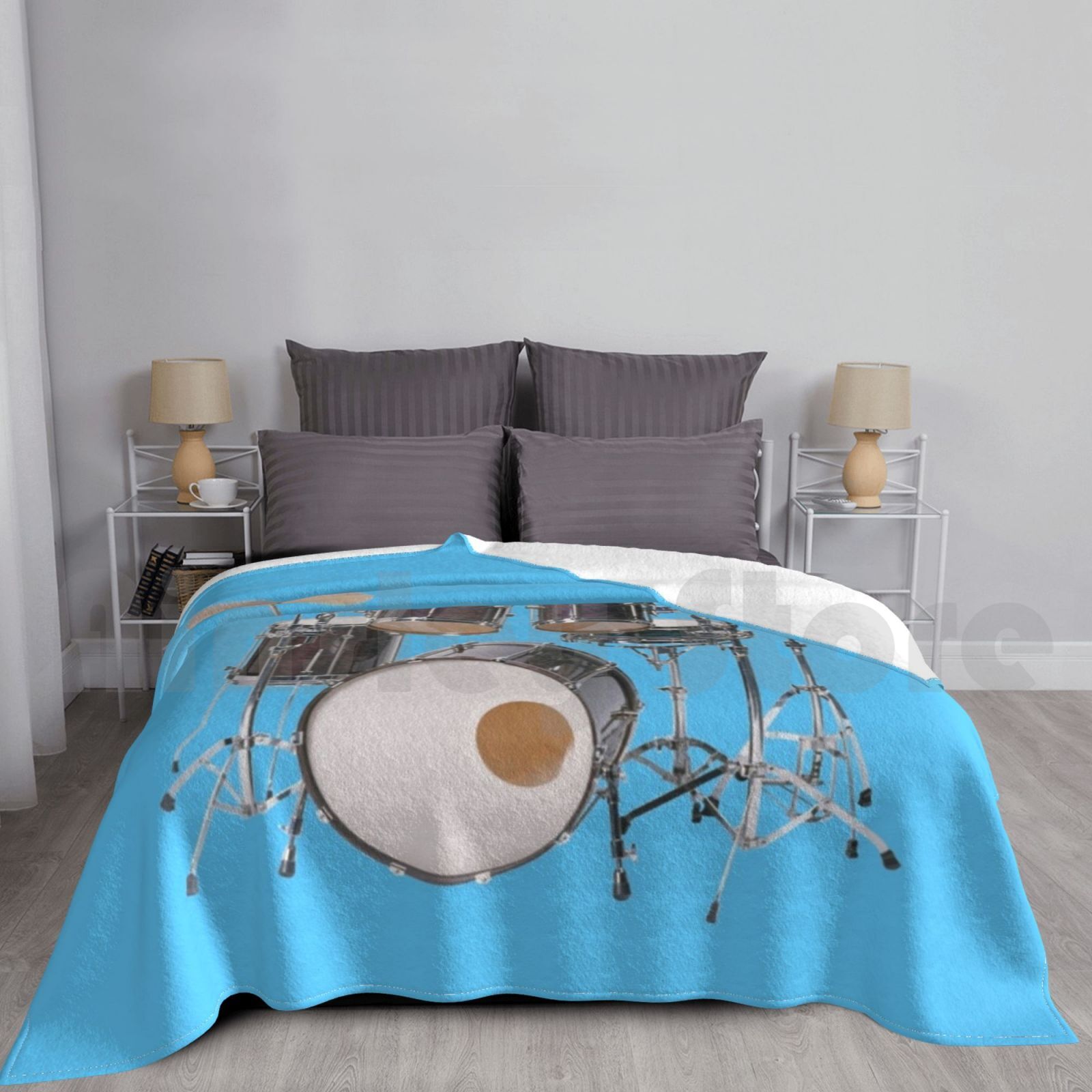 Musical Instrument Images - Одеяло с иллюстрацией барабанов, модное одеяло