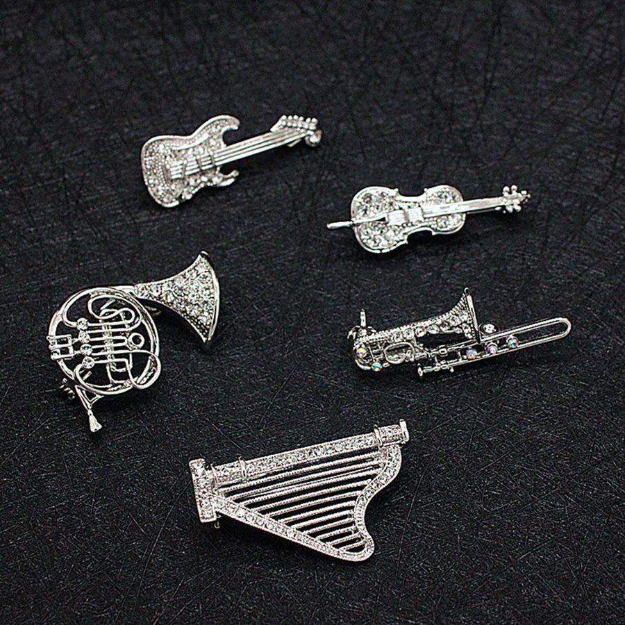 Musical Instrument Images - Изображение со стразами, брошь для музыкального