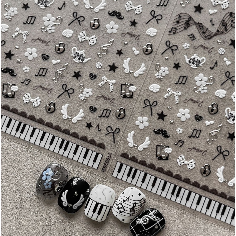 Musical Instrument Images - Наклейки для ногтей в стиле ретро-музыки