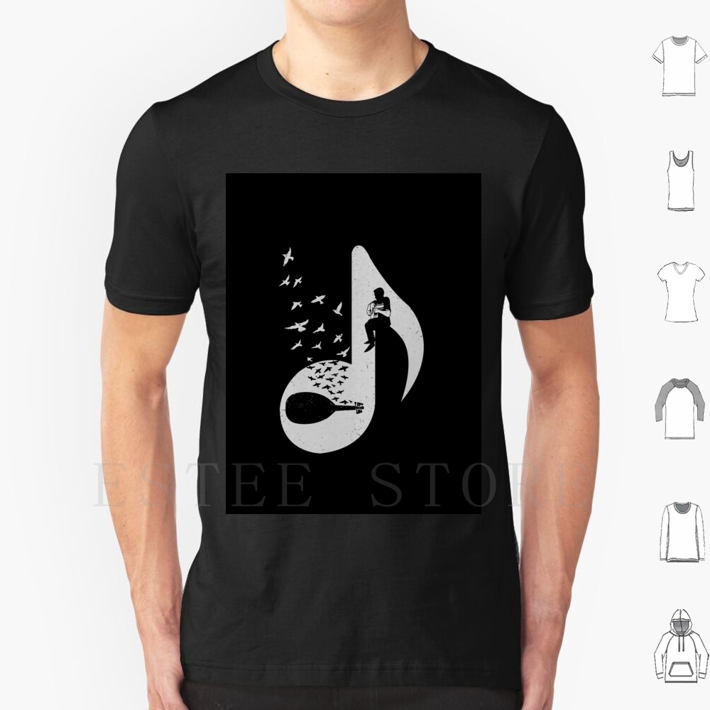Musical Instrument Oud - Футболка с музыкальной нотой, мужская хлопковая